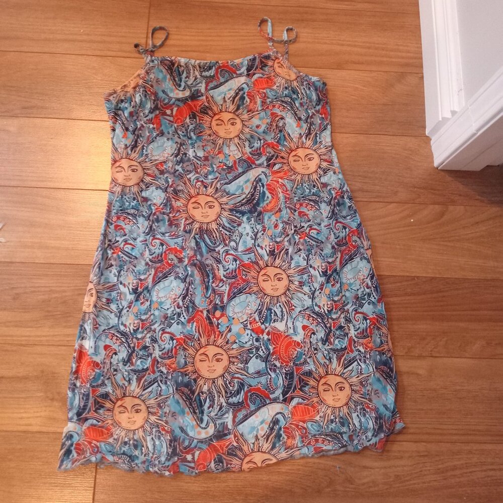 Spaghetti Strap Sun Print Dress (Temu)